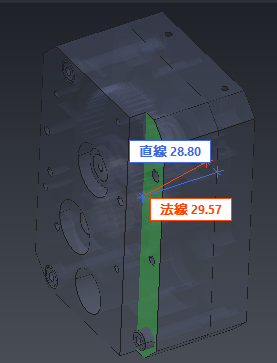 Straight and normal distance measurement in StepGeomChecker