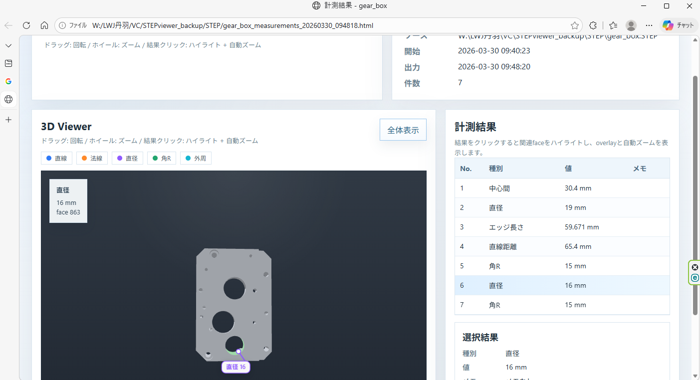 HTML report generated by StepGeomChecker